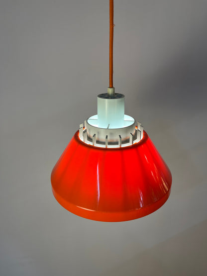 Vintage Hängelampe Modell 854 orange von Lyskær Belysning