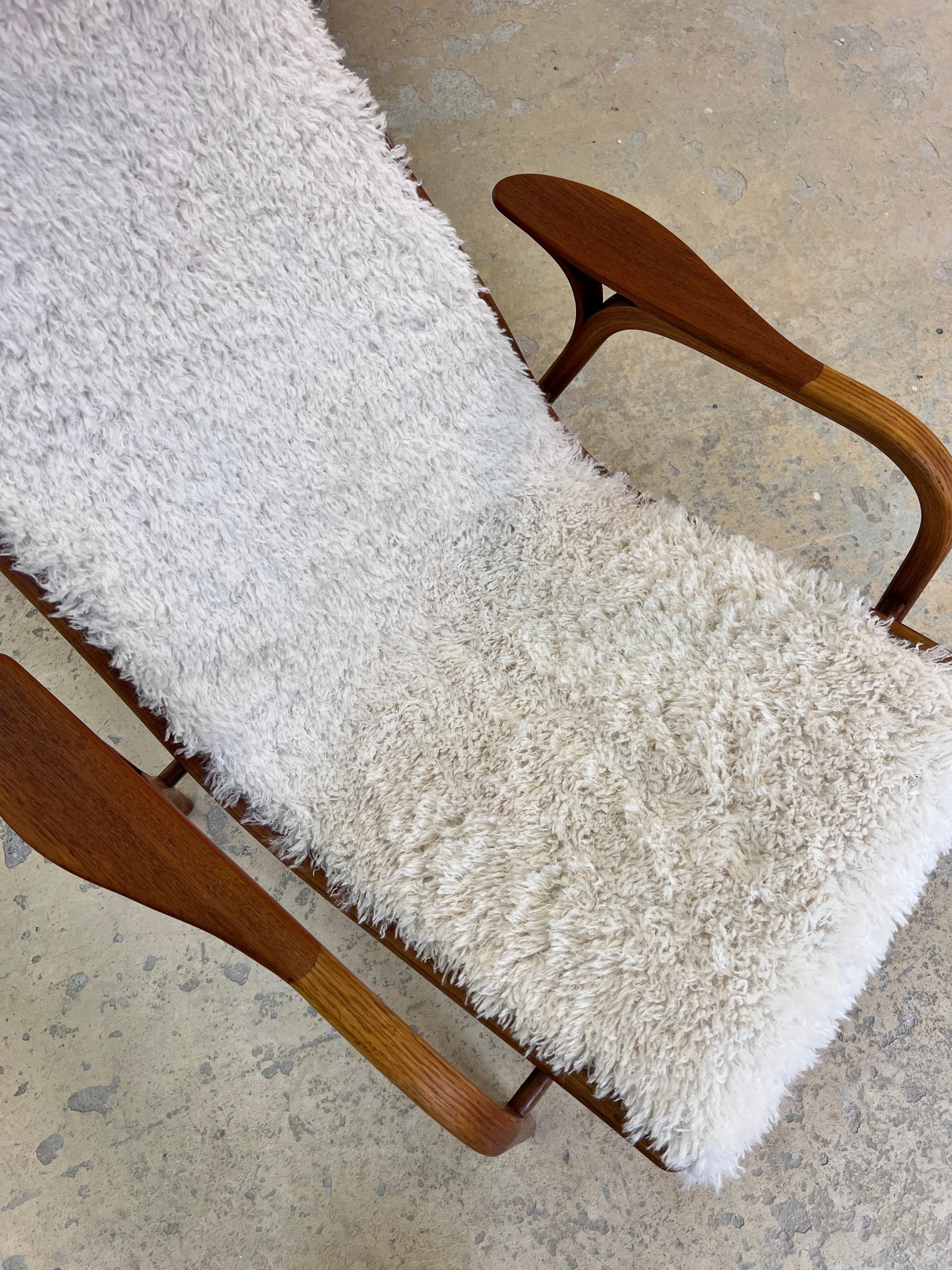 Vintage Sessel Lamino von Yngve Ekström für Swedese Kunstfellbezug beige, braun