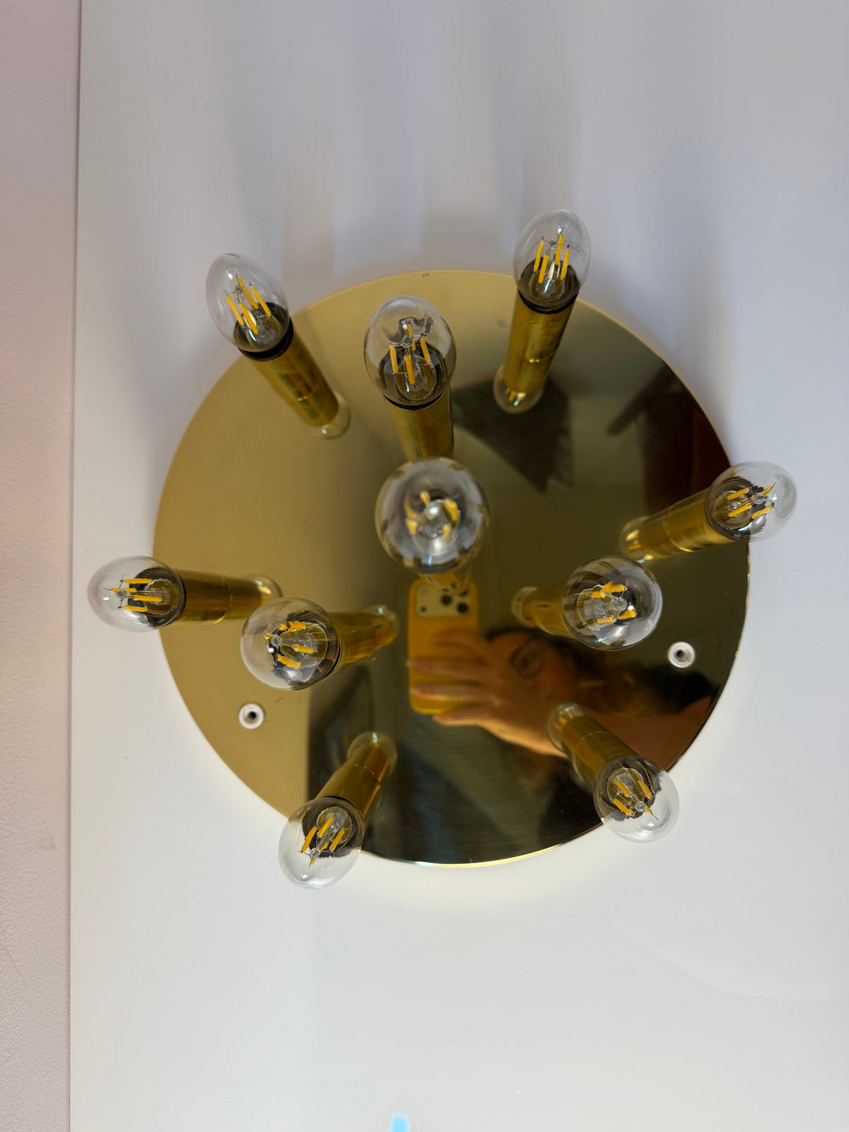 Vintage Wand- und Deckenlampe 10-flammig von Sölken, Gold