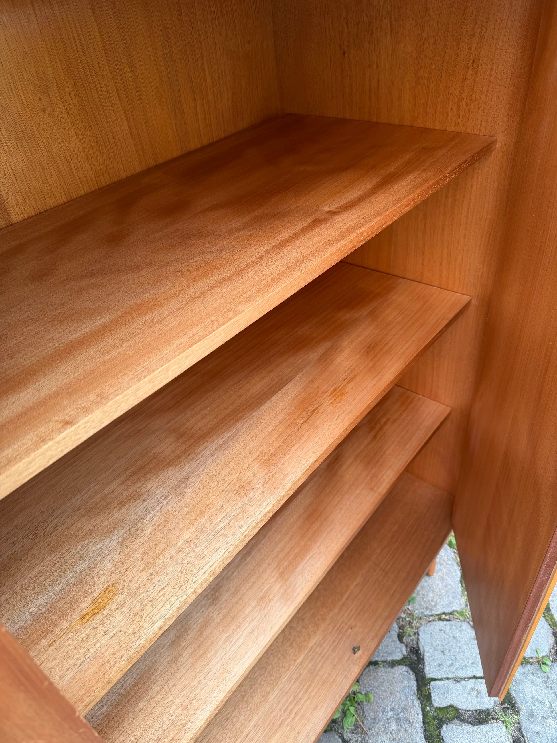 Vintage Wäscheschrank Ahorn und Nussbaum, Mid-Century Deutschland