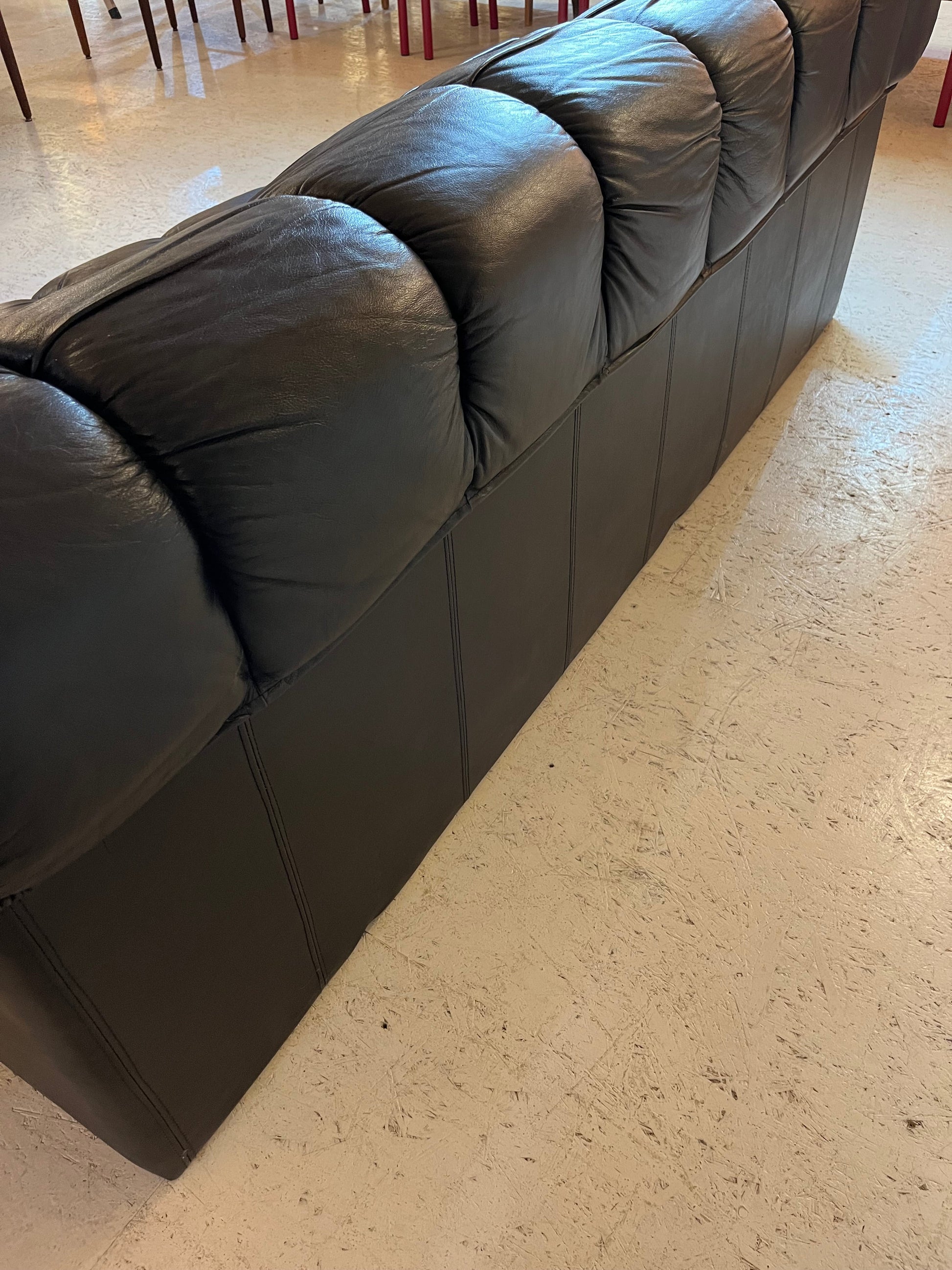 3-Sitzer Sofa schwarz Echtleder