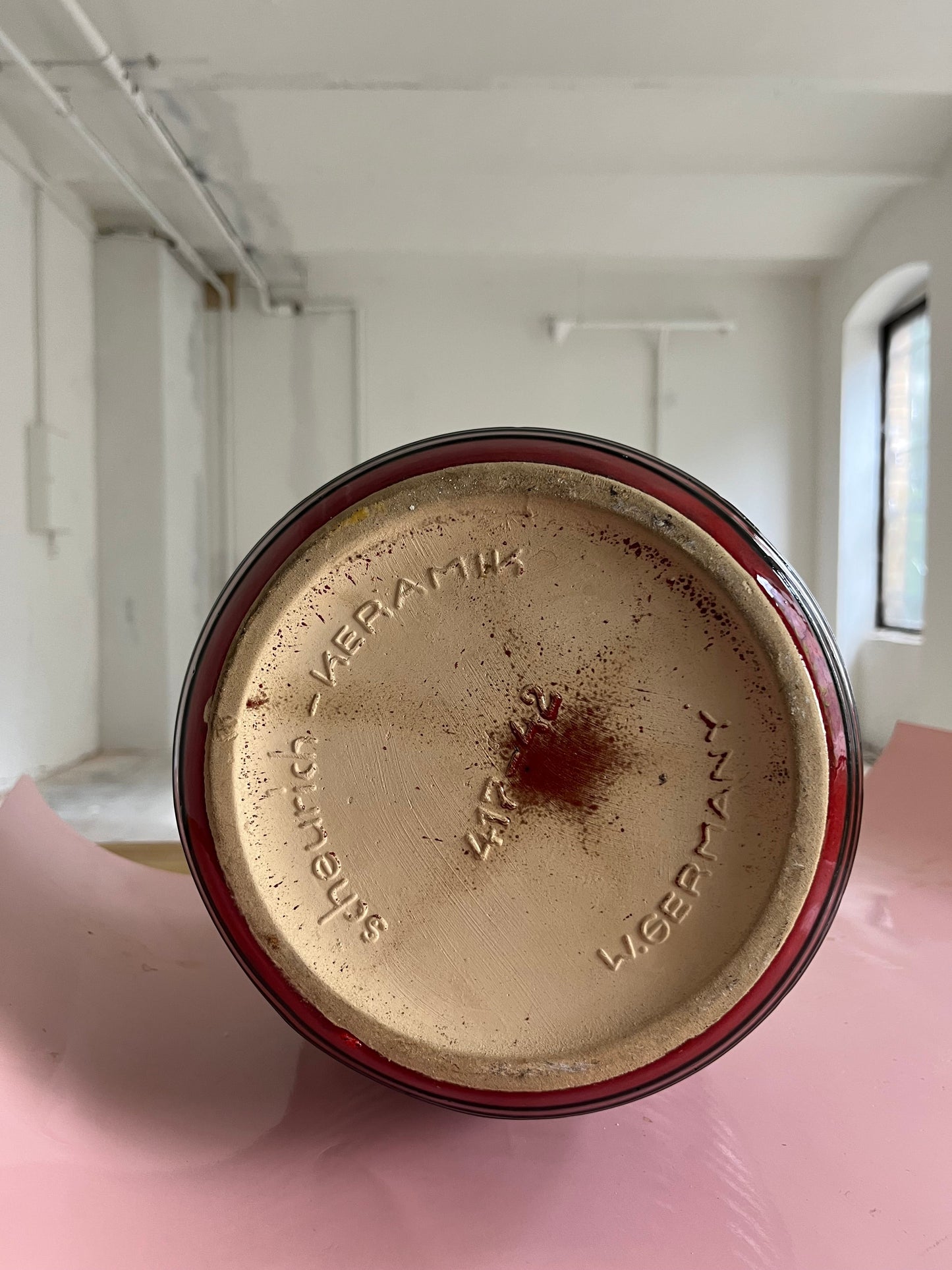 Vintage floor vase 417-42 red brown by Scheurich West Germany