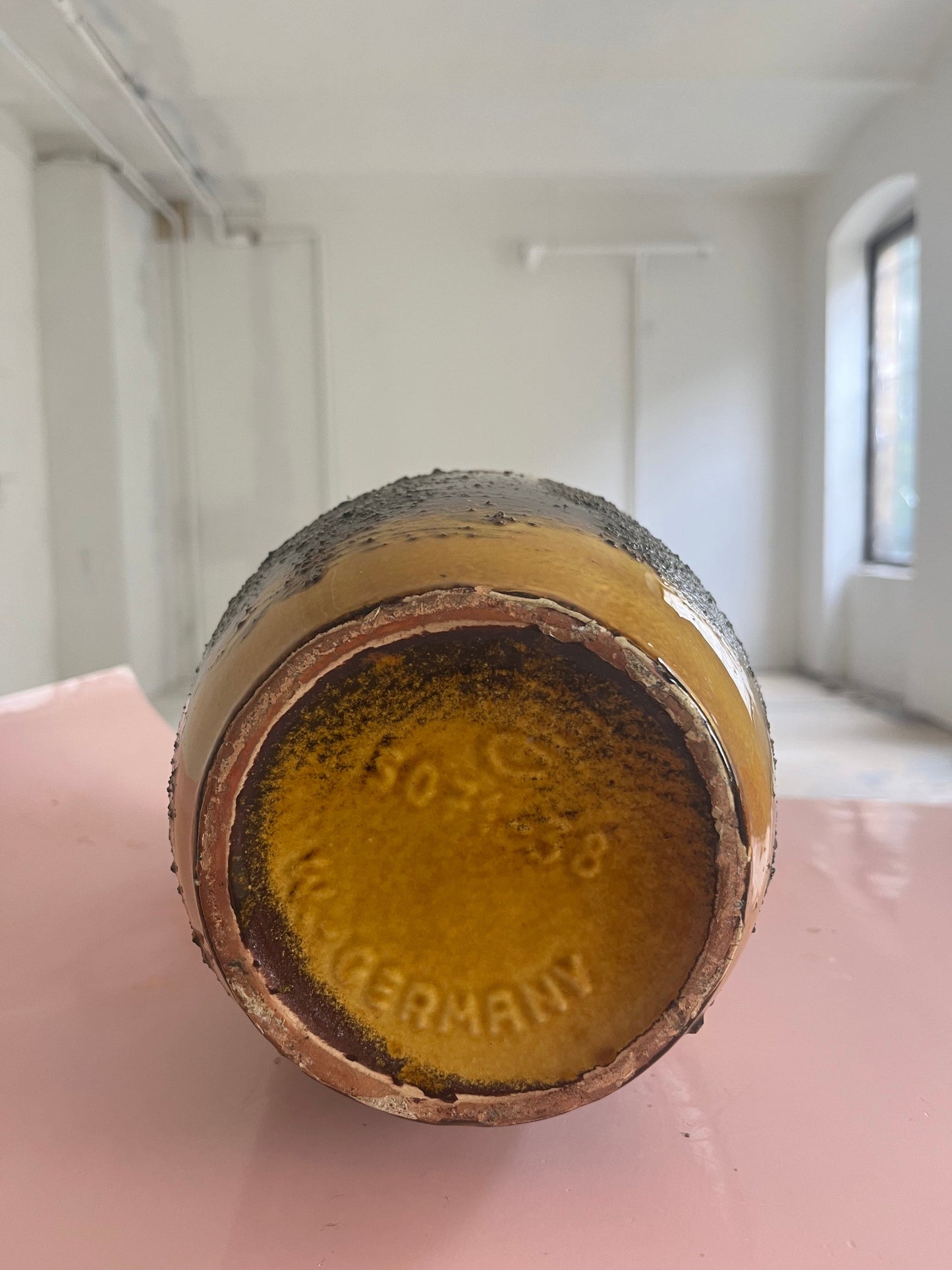 Vintage Vase 5071-38 Fat Lava orange brown by Carstens Keramik West Germany