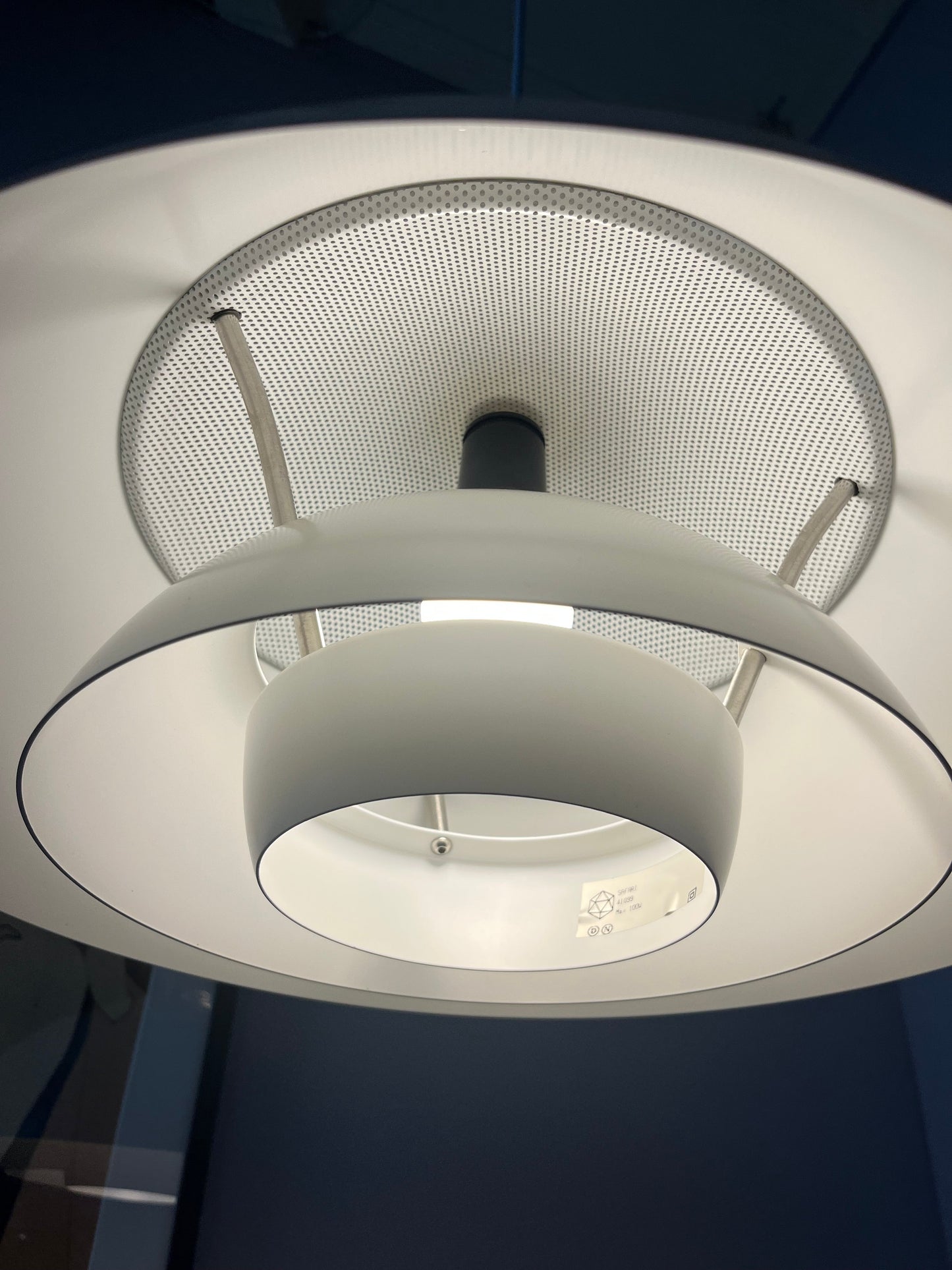 Vintage Hängelampe Safari weiß von Christian Hvidt für Nordisk Solar