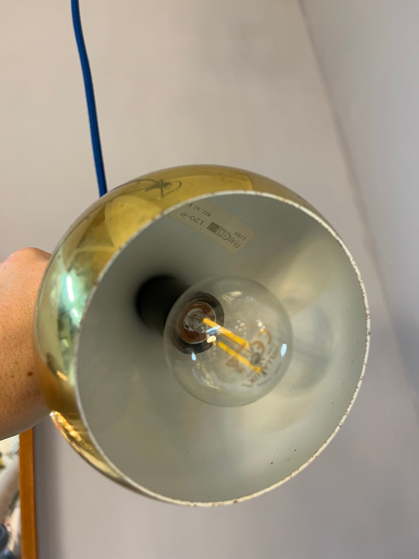 Vintage Hängelampe Messing von Hans-Agne Jokobsson