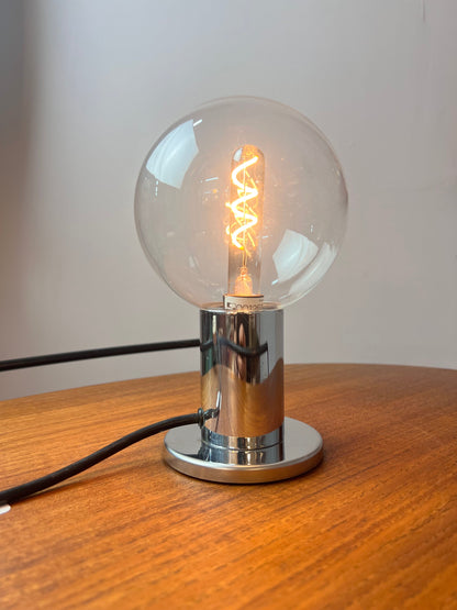 Vintage Tischlampe Big Globe Chrom von Motoko Ishii für STAFF