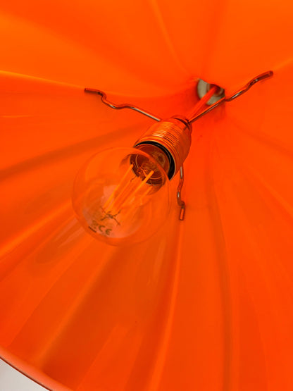 Lampe fleur vintage en verre orange par Peill+Putzler