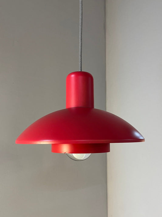Vintage Hängelampe Typ 728 von Horn rot