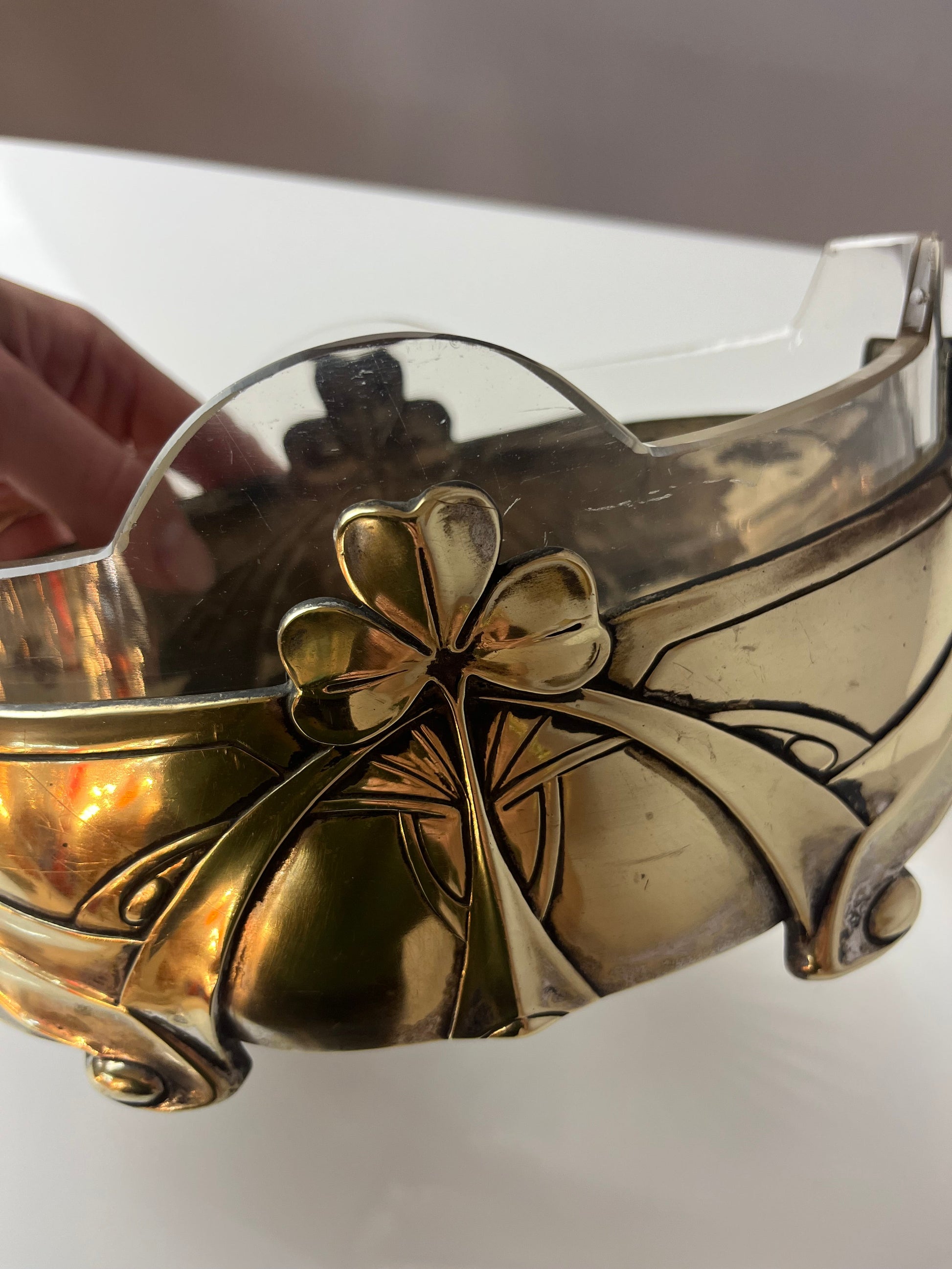 Vintage Jardiniere Kleeblatt von Metallwarenfabrik Hans Peter aus 1908