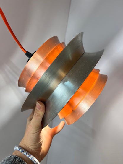 Lamellenlampe orange Chrom von Carl Thore