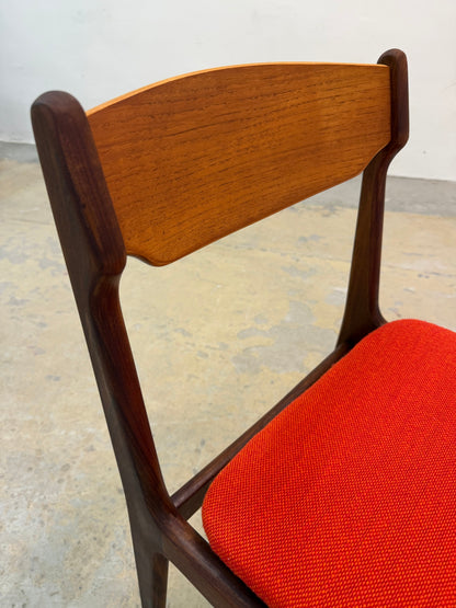 Vintage Polsterstuhl Teak Orange von Erik Buch