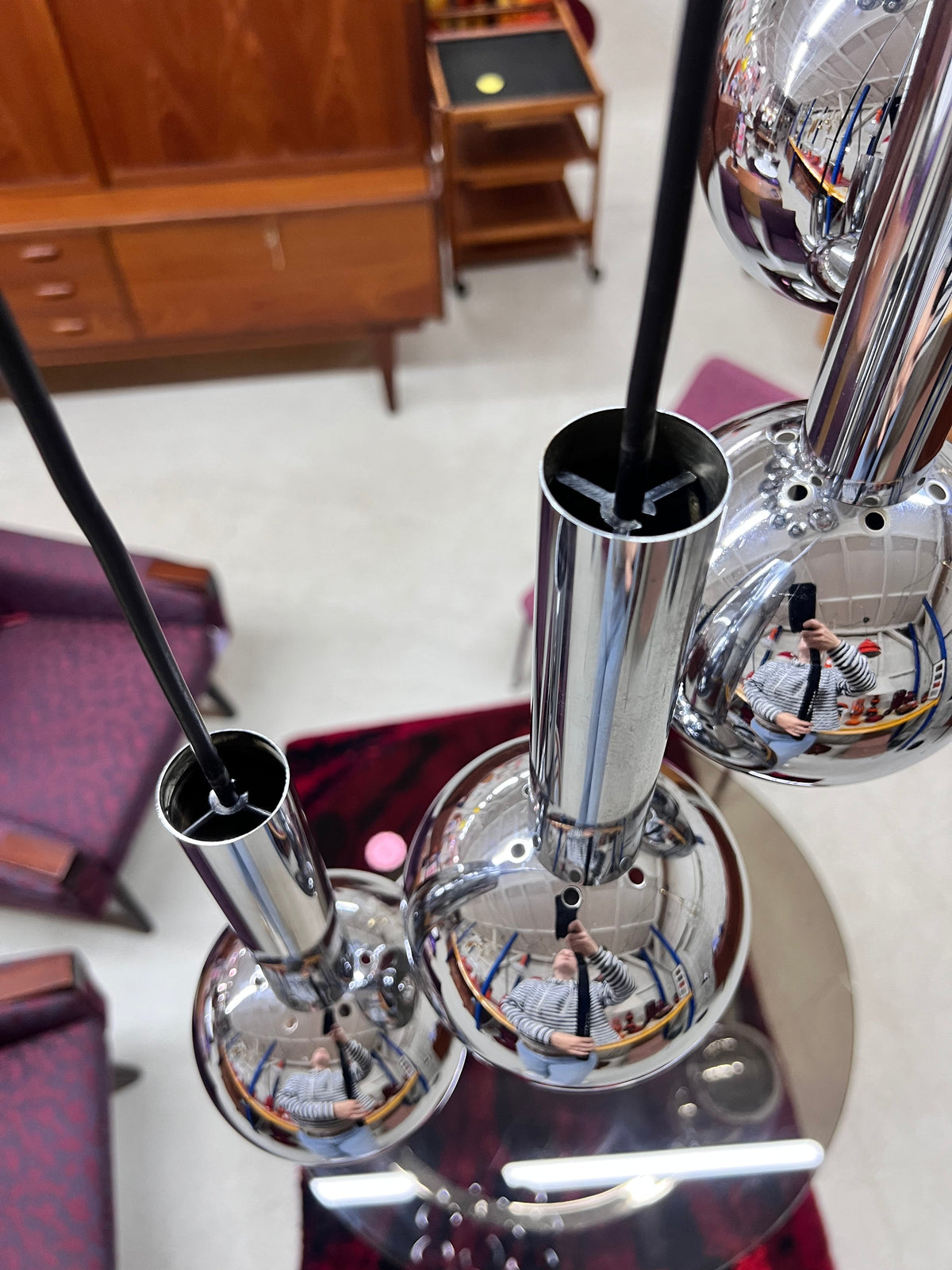 Vintage Kaskadenlampe Chrom von STAFF
