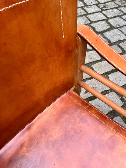 Vintage Sessel von Aage Bruun und Søn mit cognacfarbenem Lederbezug