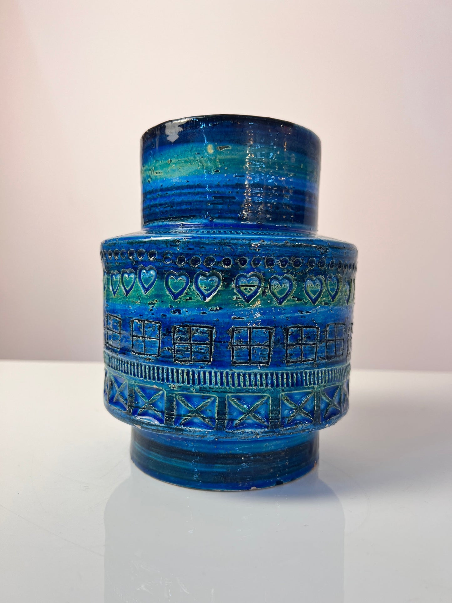 Vintage Vase "Rimini Blu" von Aldo Londi für Bitossi