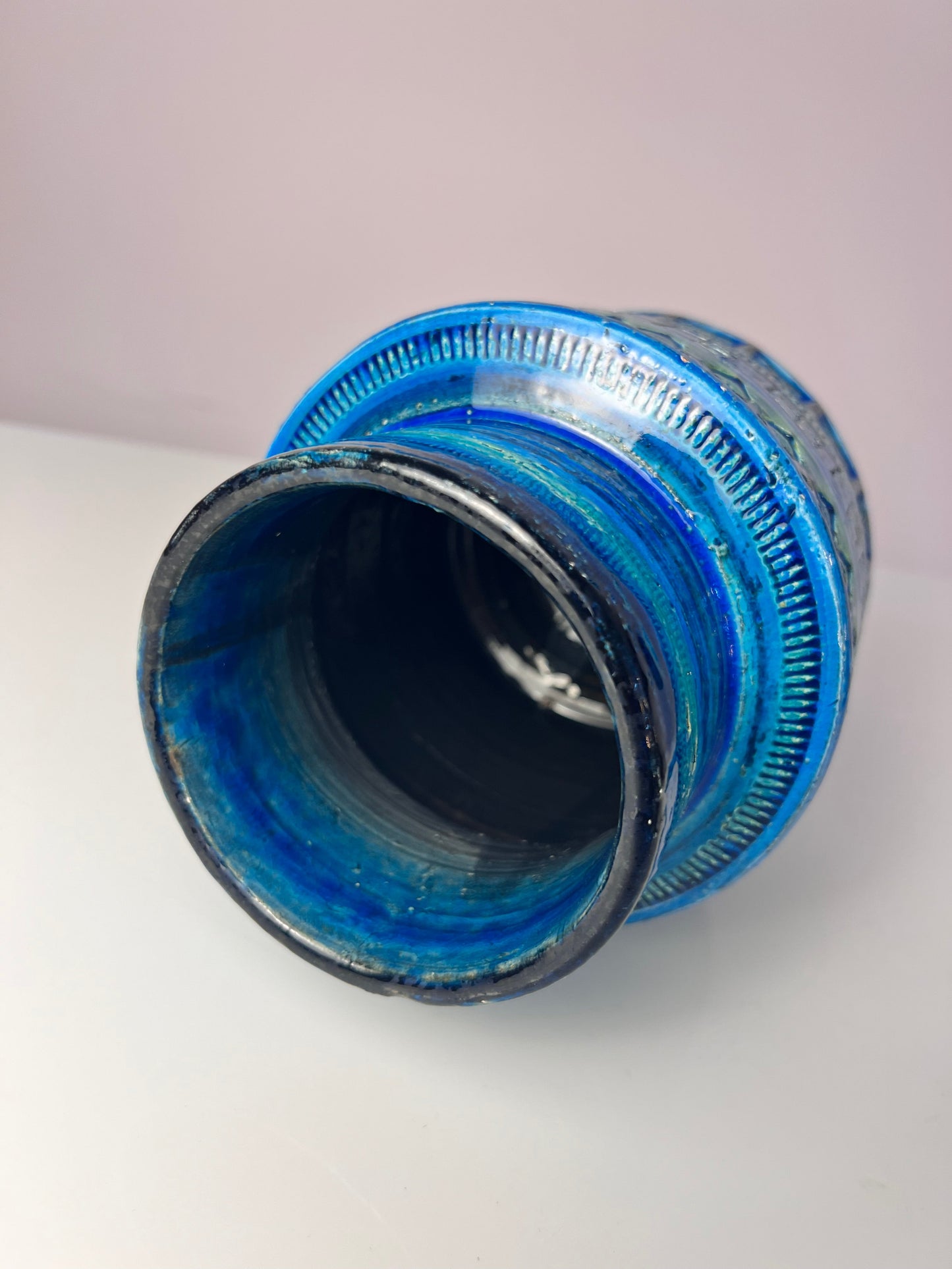 Vintage Vase "Rimini Blu" von Aldo Londi für Bitossi