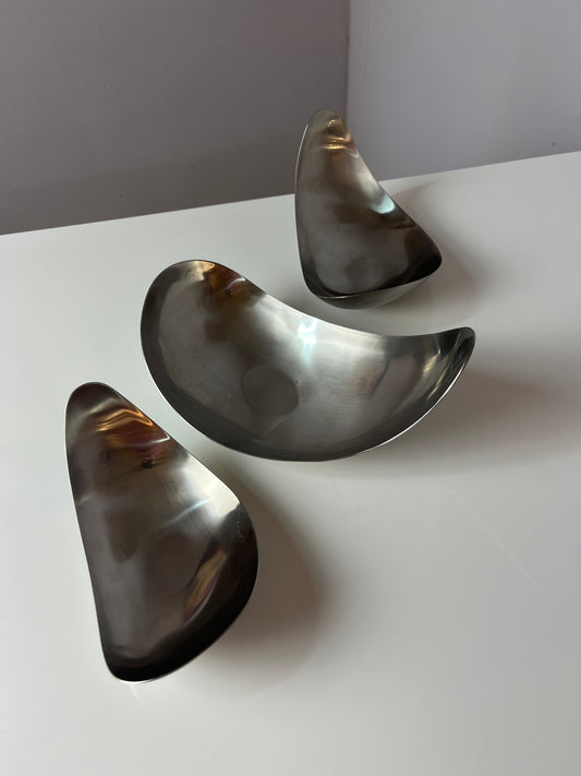 Vintage Servierschale Leaf von Helle Damkjær für Georg Jensen Set von 2