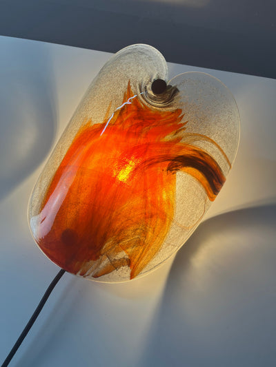 Wall lamp reddish-brown glass by Per Lütken for Holmegaard