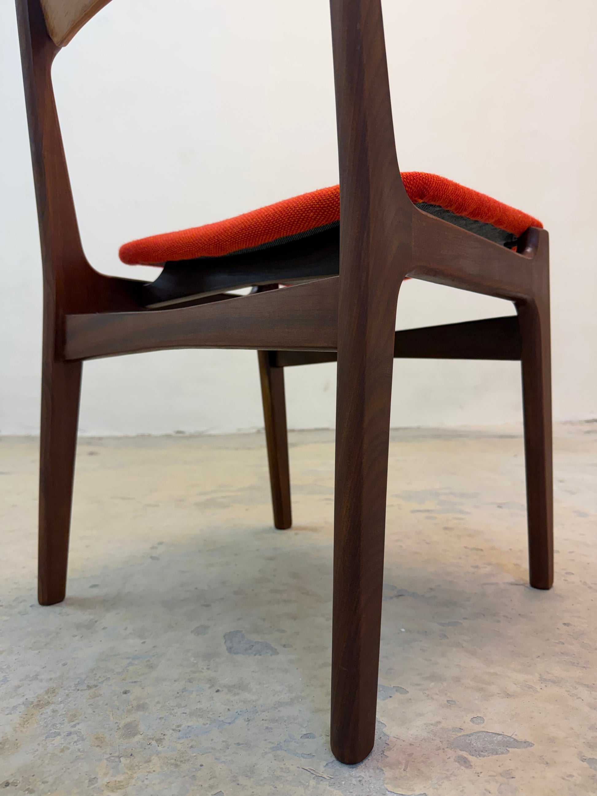 Vintage Polsterstuhl Teak Orange von Erik Buch