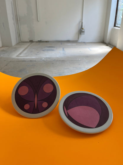 Vintage collector's plate butterfly by Ib Antoni for Bing &amp; Grøndahl set of 2