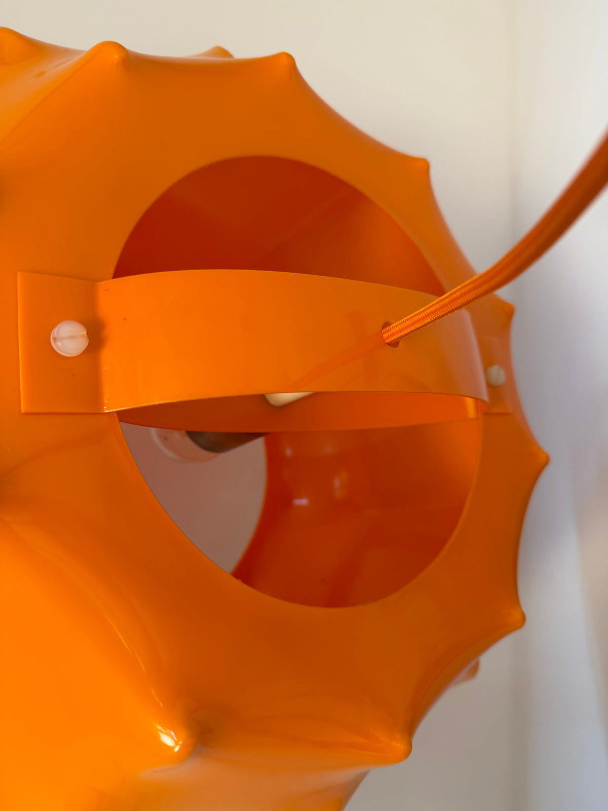 Vintage Hängelampe Orange von Ilka Plast, Space Age
