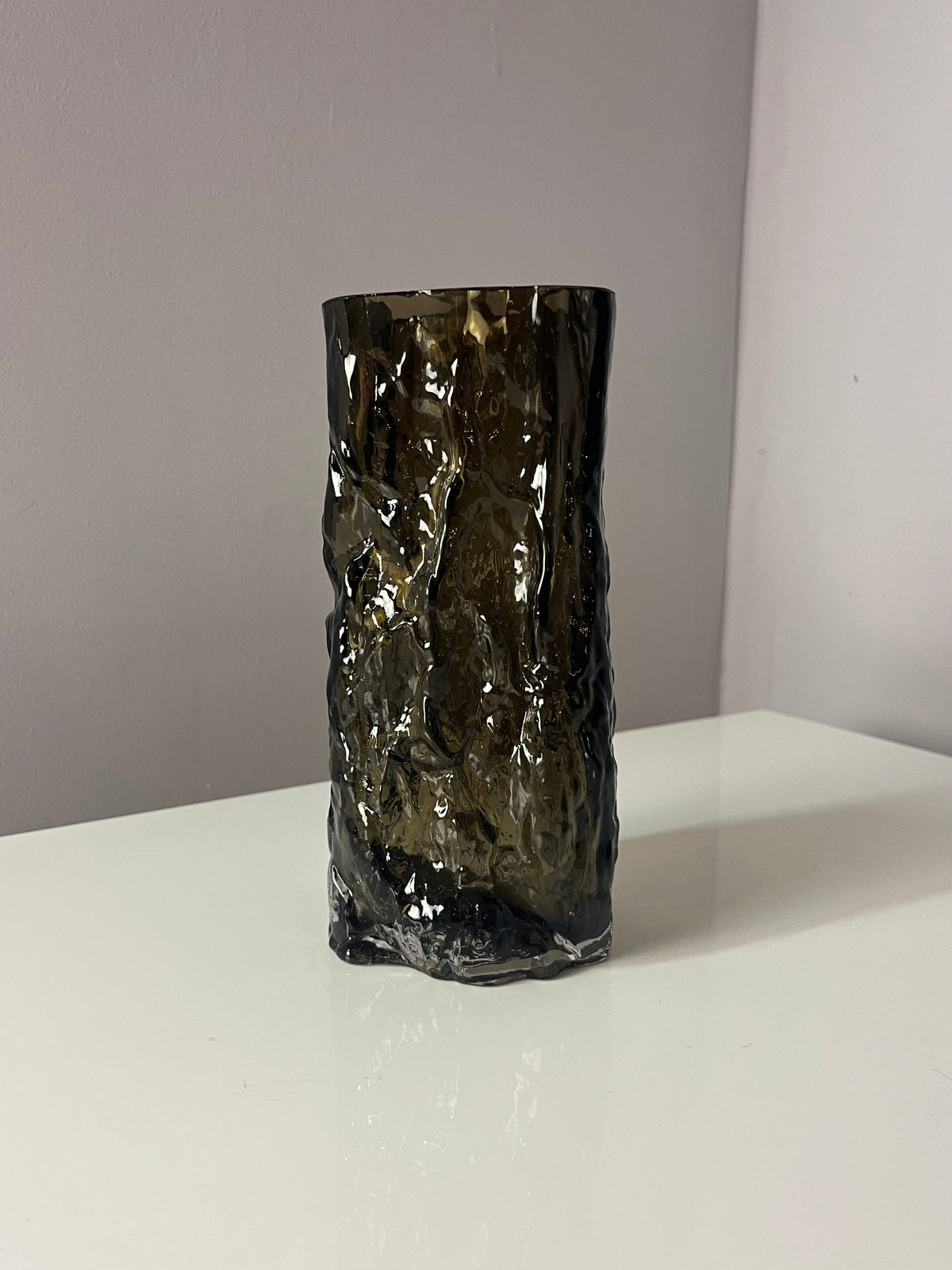 Vintage Vase Bark Vase von Margit Brandt für Margit Brandt Copenhagen grau Glas