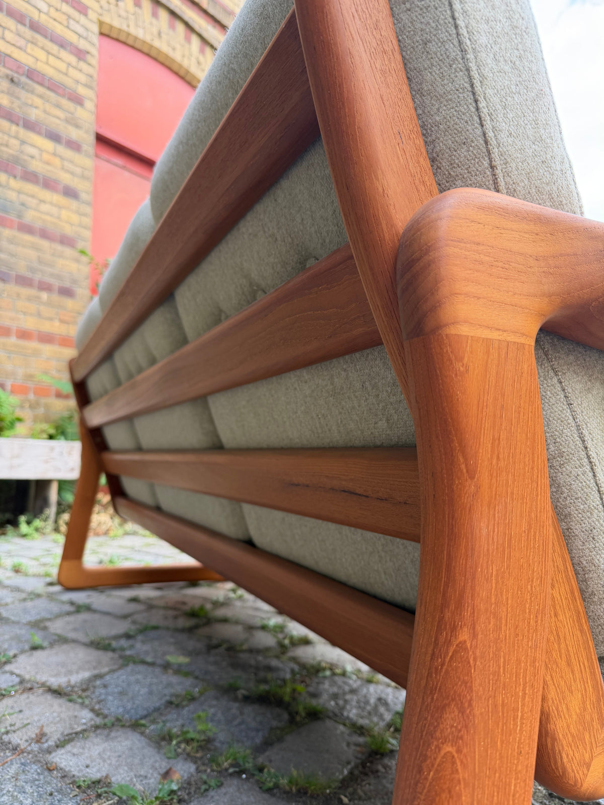 3-Sitzer Sofa Teak und Wolle von Holstebro Møbelfabrik