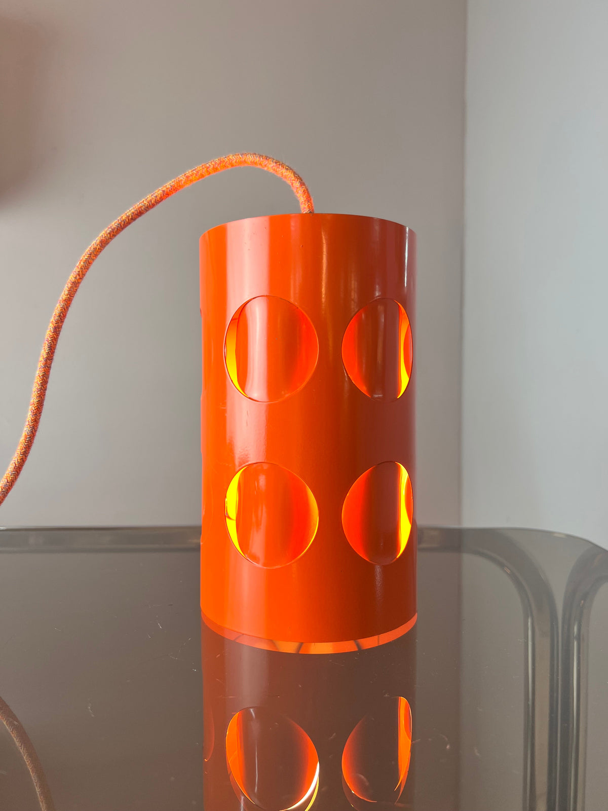 Vintage Hängelampe orange Metall von Raak Amsterdam