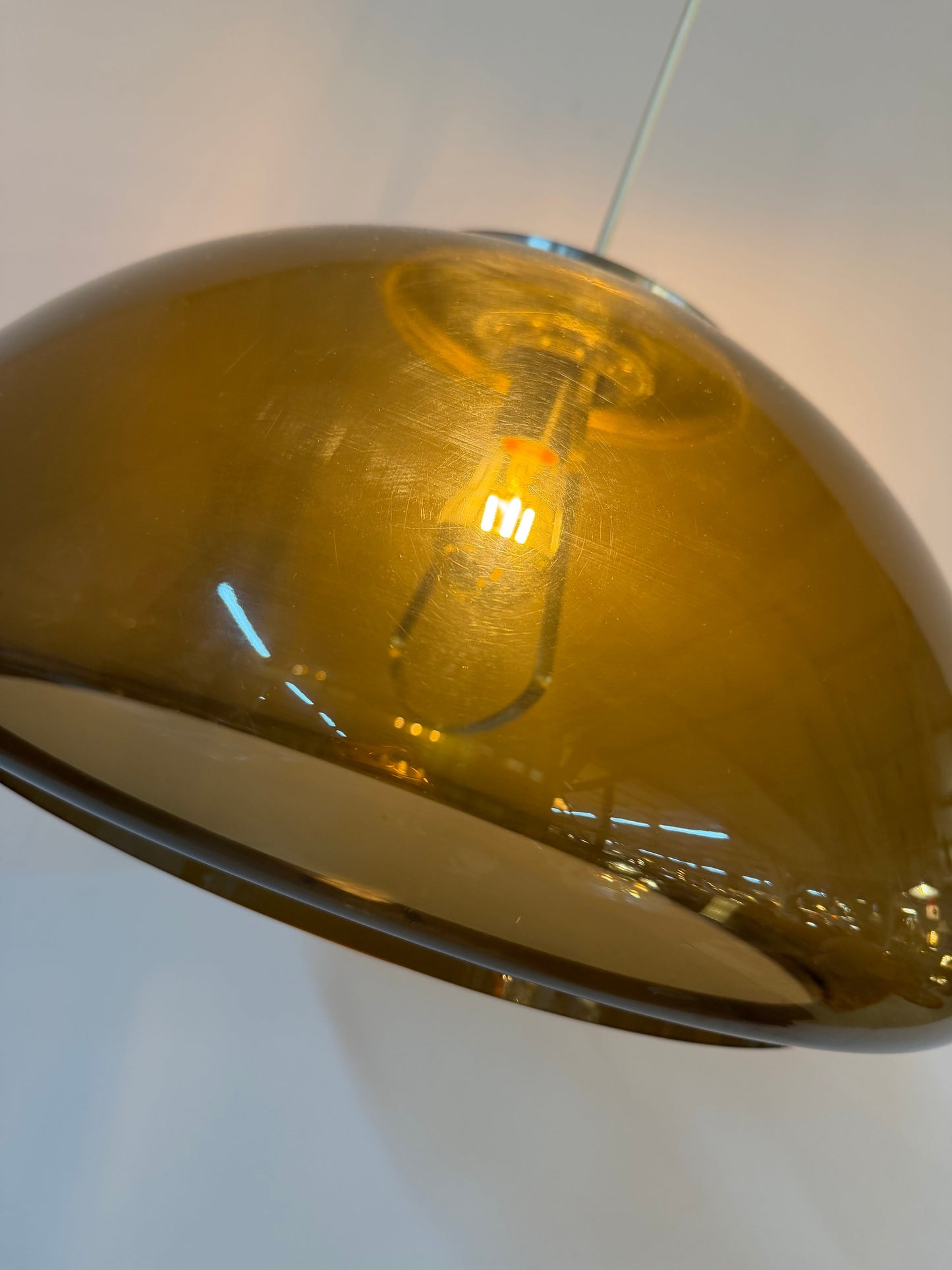 Vintage Hängelampe Space Age Braun-Transparent