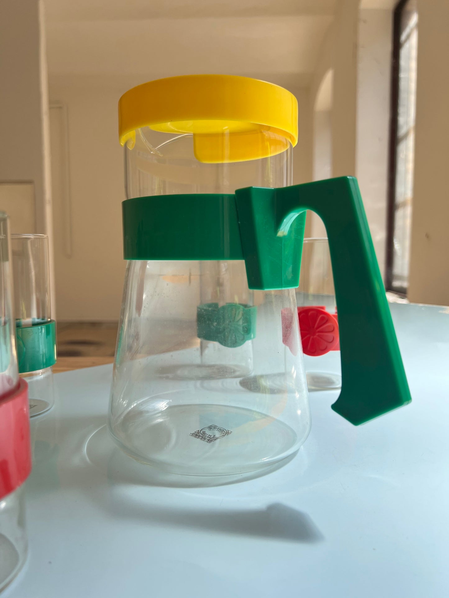 Vintage Karaffe und Glas von Schott Jena 70er Set von 6