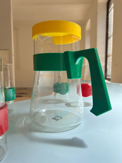 Vintage Karaffe und Glas von Schott Jena 70er Set von 6