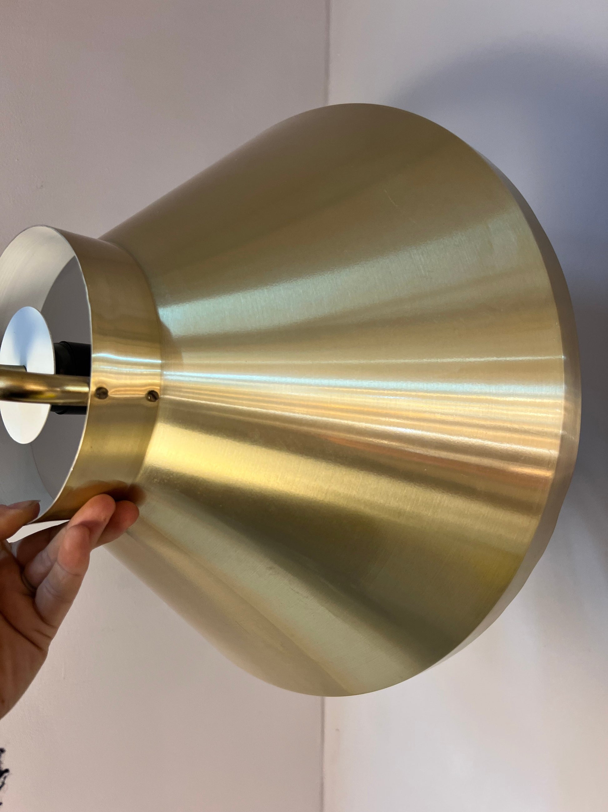 Vintage Hängelampe gold weiß von Fog und Mørup E27