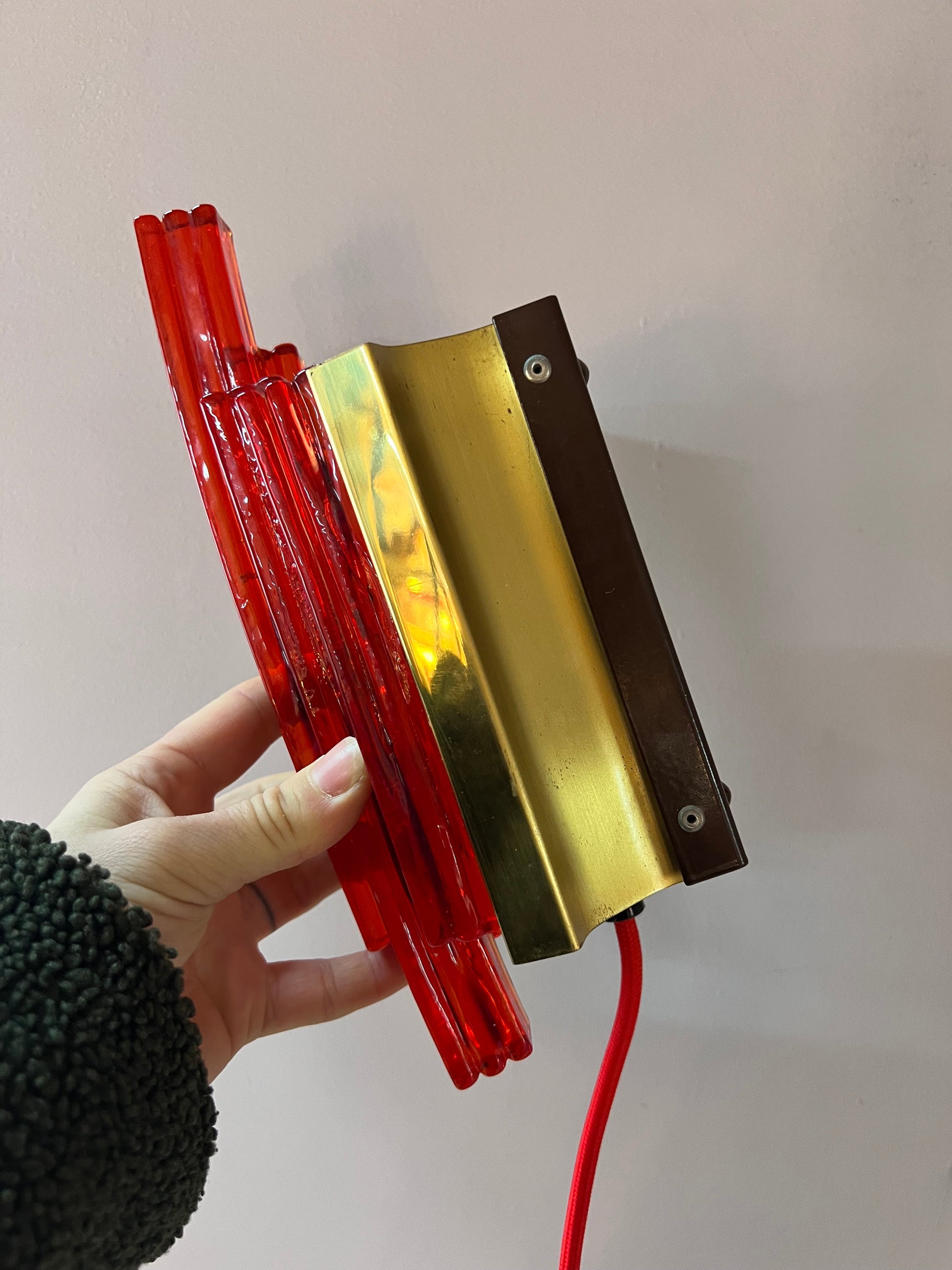 Vintage Wandlampe rot von Claus Bolby für Cebo Industry