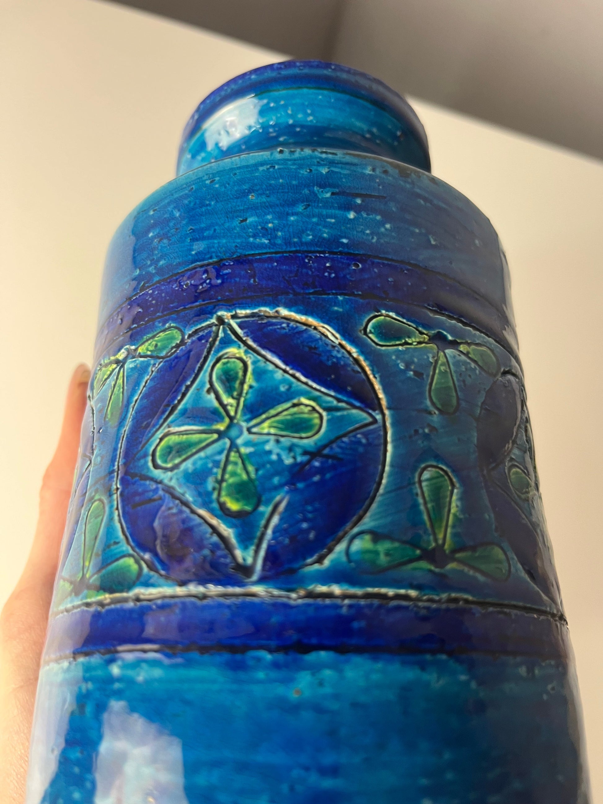 Vintage Vase Azul Rimini von Aldo Londi für Bitossi