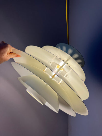 Vintage Lamellenlampe Modell 80113 von Formlight weiß gelb