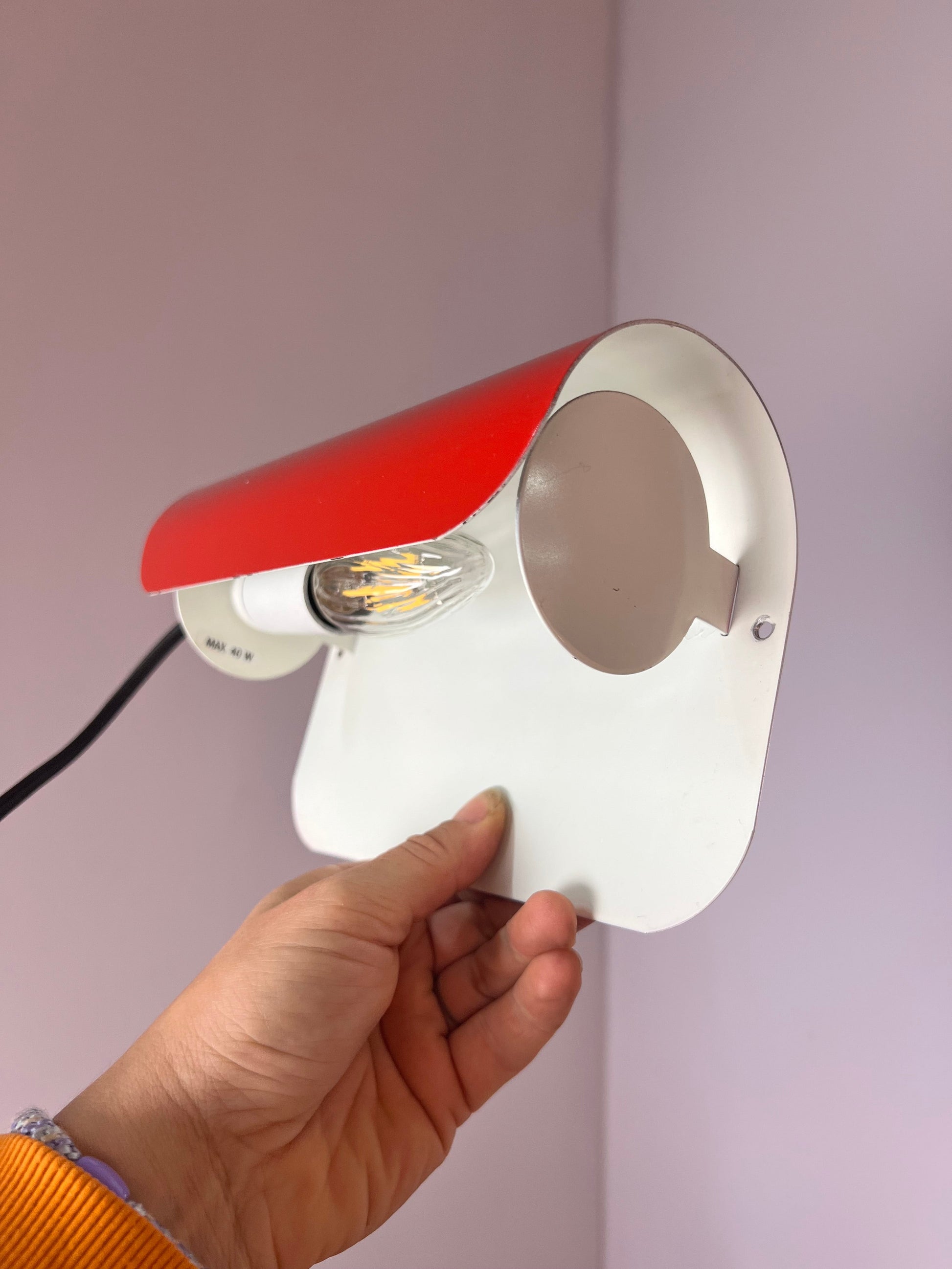 Vintage Wandlampe rot von Aneta Set von 2