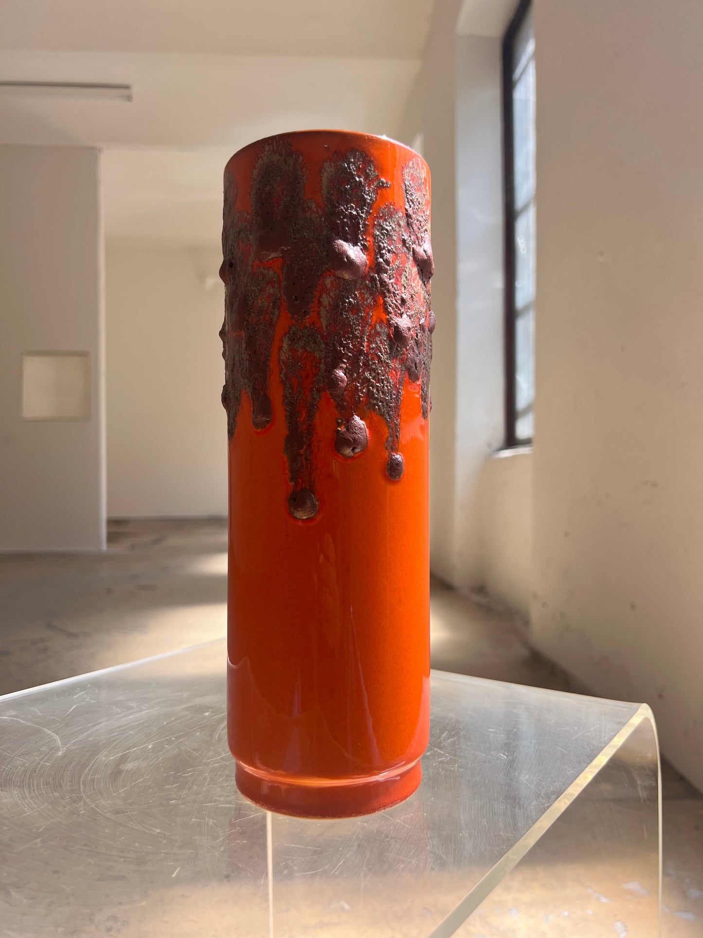 Vintage vase Fat Lava orange by Scheurich West Germany