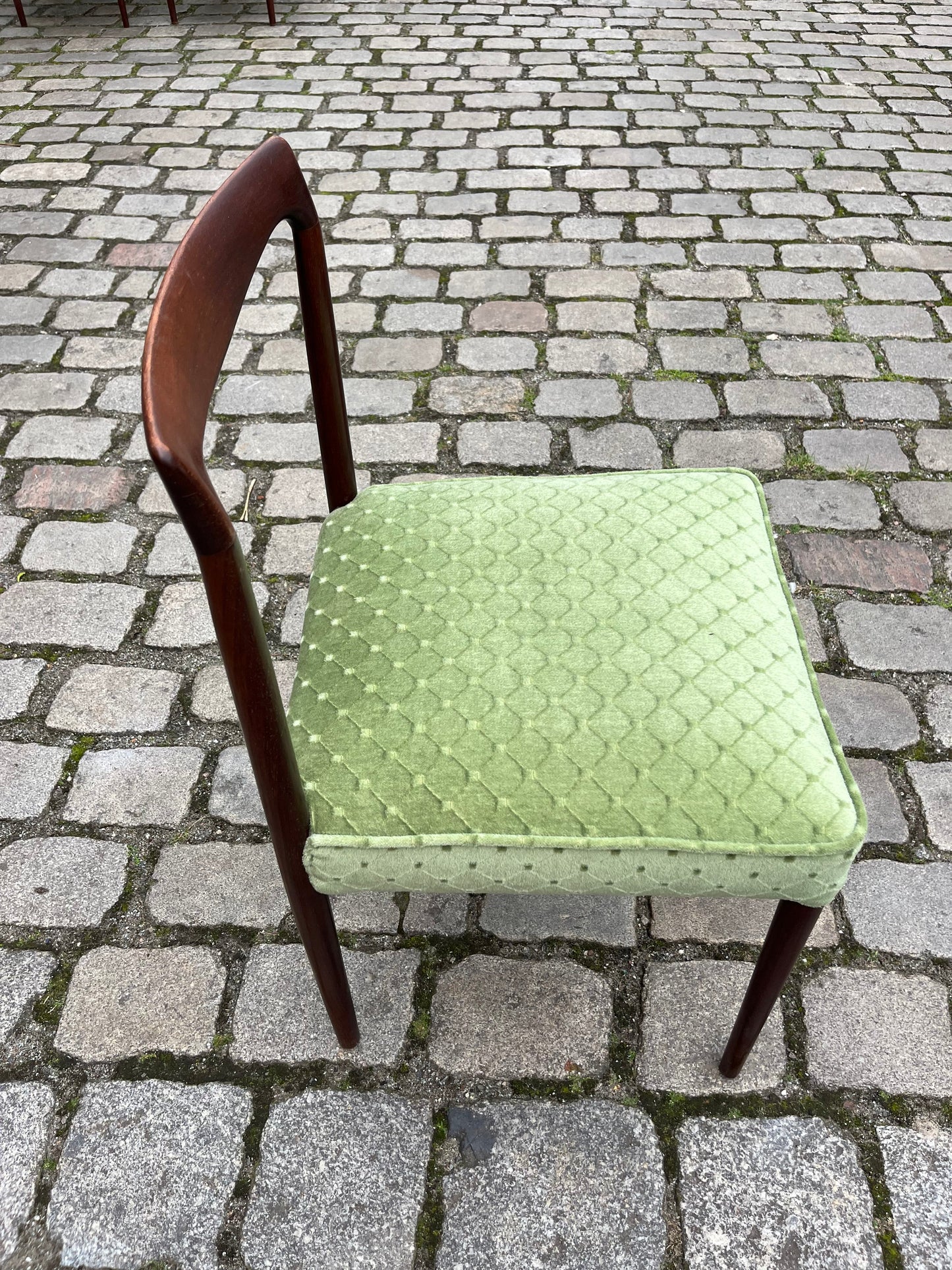 4x upholstered chair green rosewood