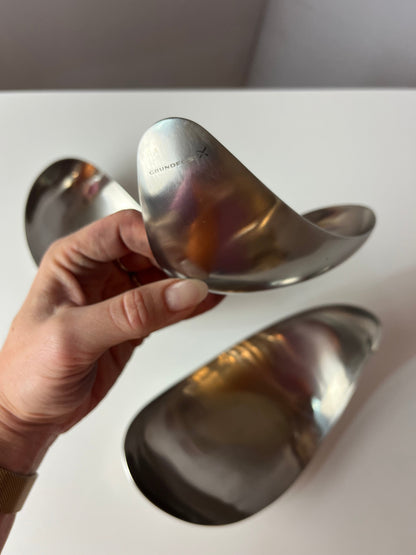 Vintage Servierschale Leaf von Helle Damkjær für Georg Jensen Set von 2