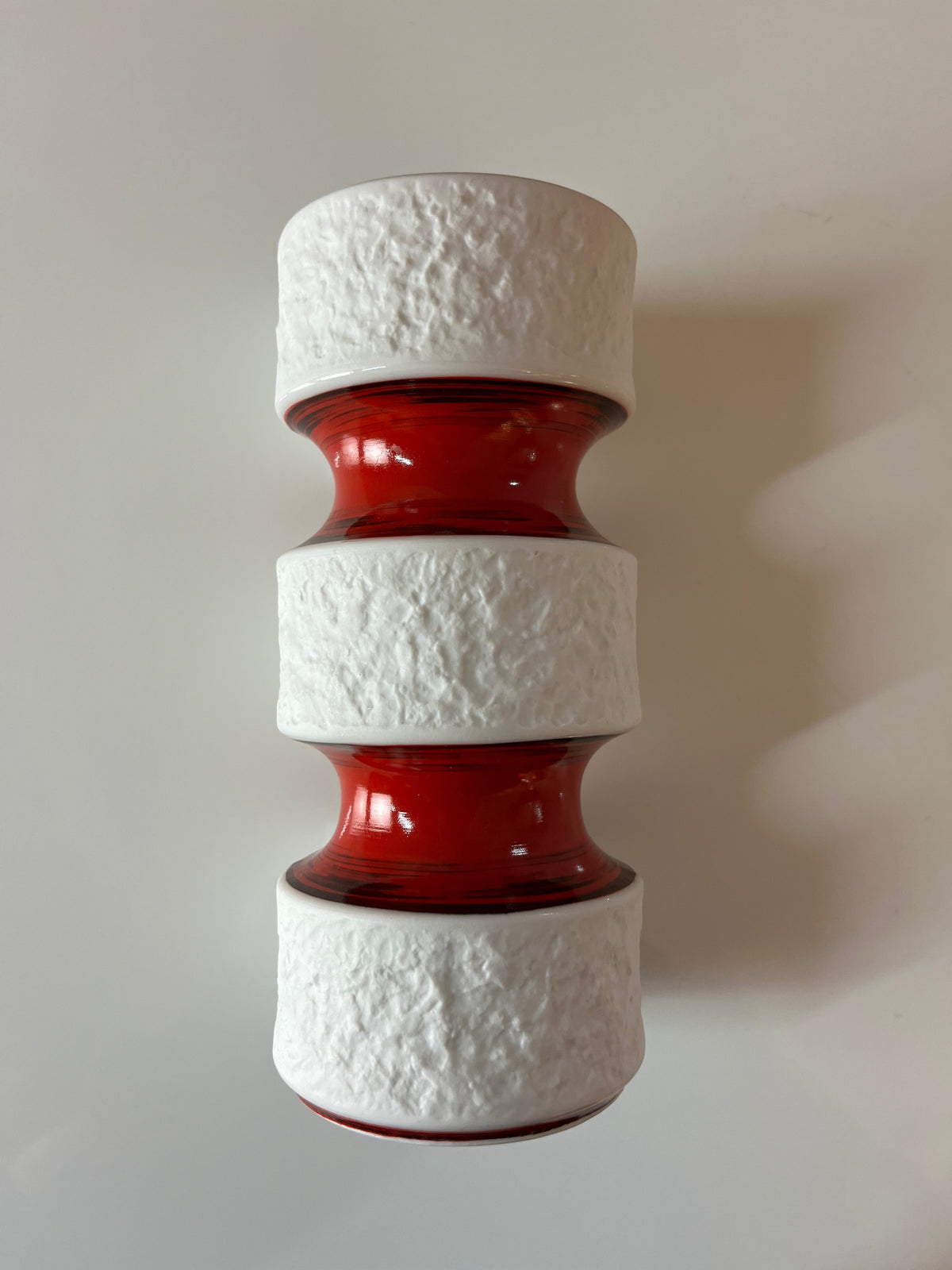Vintage Vase 635/2 rot schwarz von Royal Porzellan Bavaria KPM