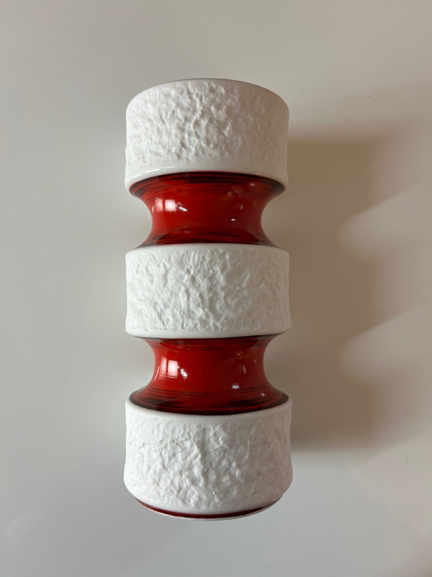 Vintage Vase 635/2 rot schwarz von Royal Porzellan Bavaria KPM