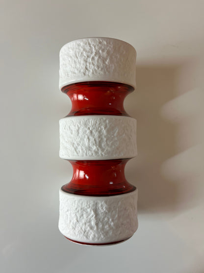 Vintage Vase 635/2 rot schwarz von Royal Porzellan Bavaria KPM