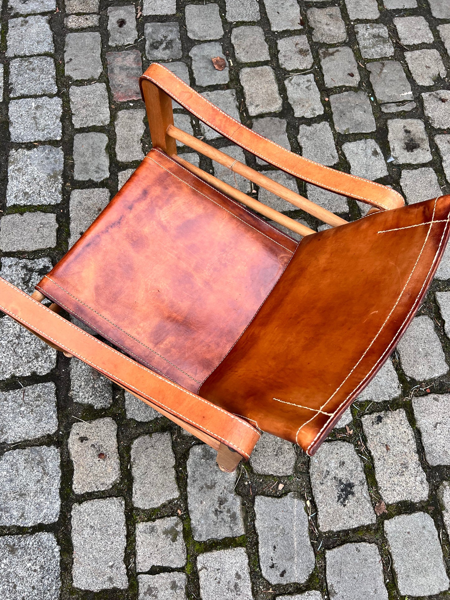 Vintage Sessel von Aage Bruun und Søn mit cognacfarbenem Lederbezug