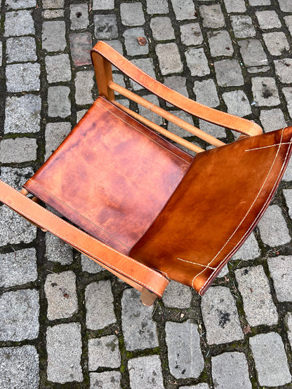 Vintage Sessel von Aage Bruun und Søn mit cognacfarbenem Lederbezug