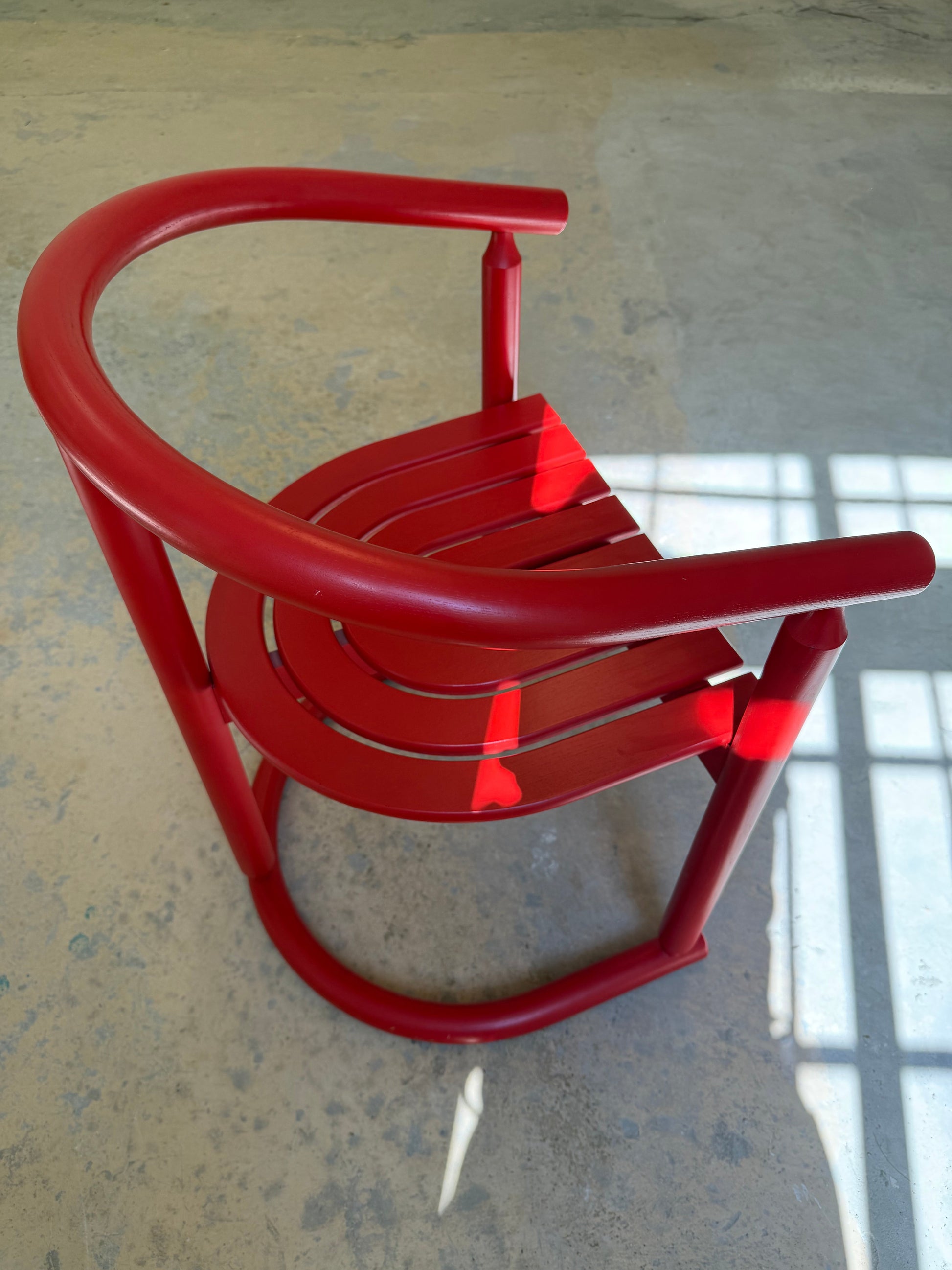 Vintage Armlehnstuhl "Rainbow Chair" von Allmilmö, rot