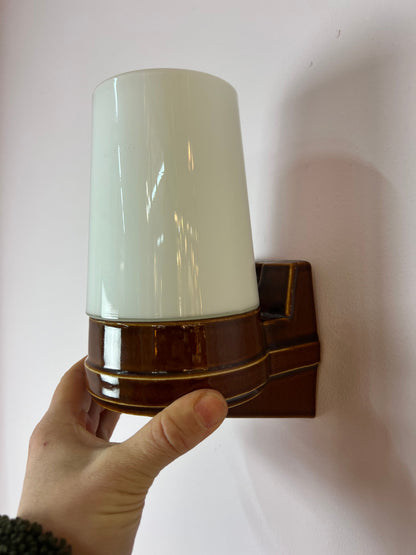 Vintage Wandlampe braun von Sigvard Bernadotte für Ifö Set von 2