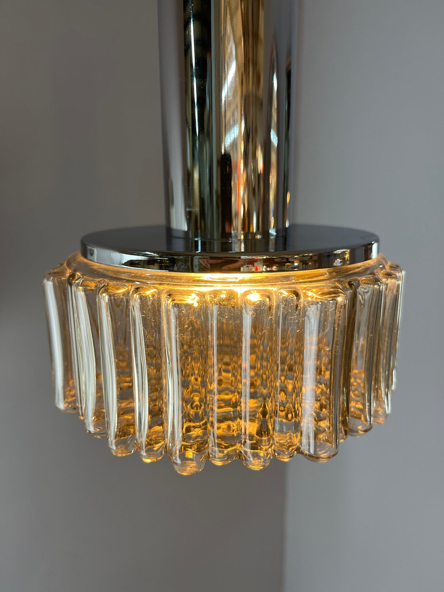 Pendelleuchte Modell P105 Rauchglas Chrom von STAFF