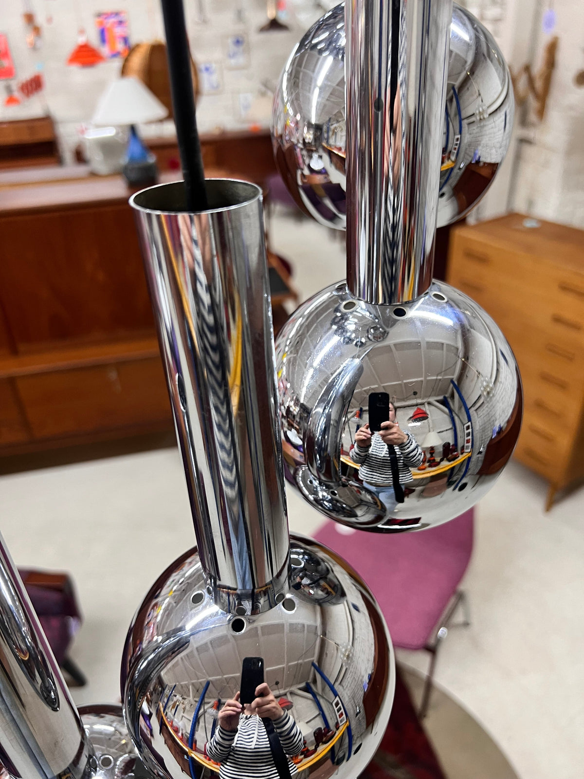 Vintage Kaskadenlampe Chrom von STAFF