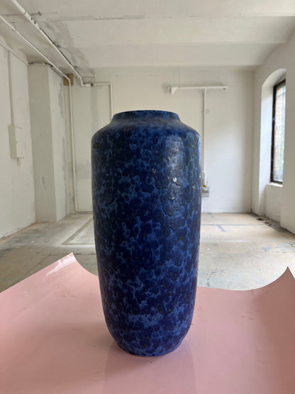 Vintage floor vase 517-45 dark blue by Scheurich West Germany