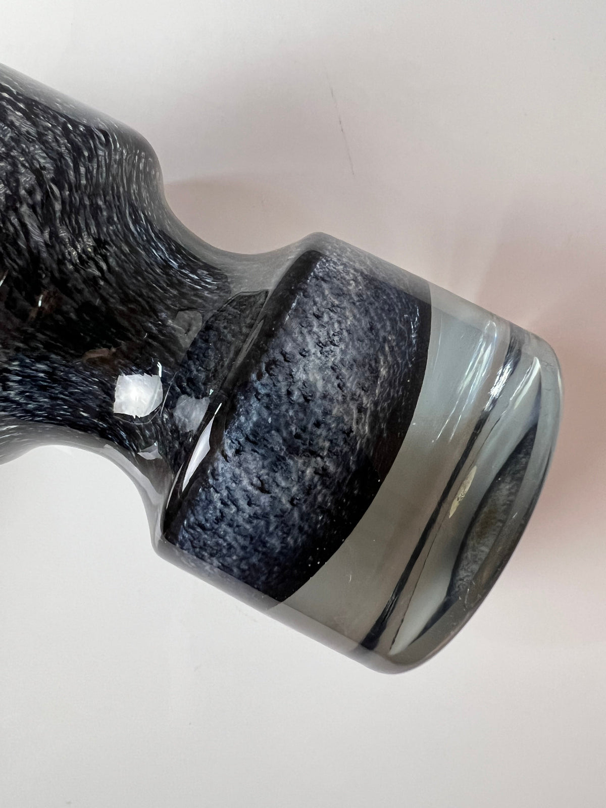 Vintage Vase grau von Bo Borgström für Åseda Glasbruk