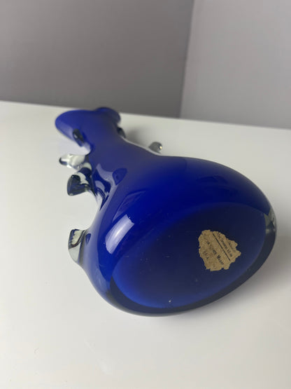 Vintage Vase Shark Fin blau von HSG Tarnowiec